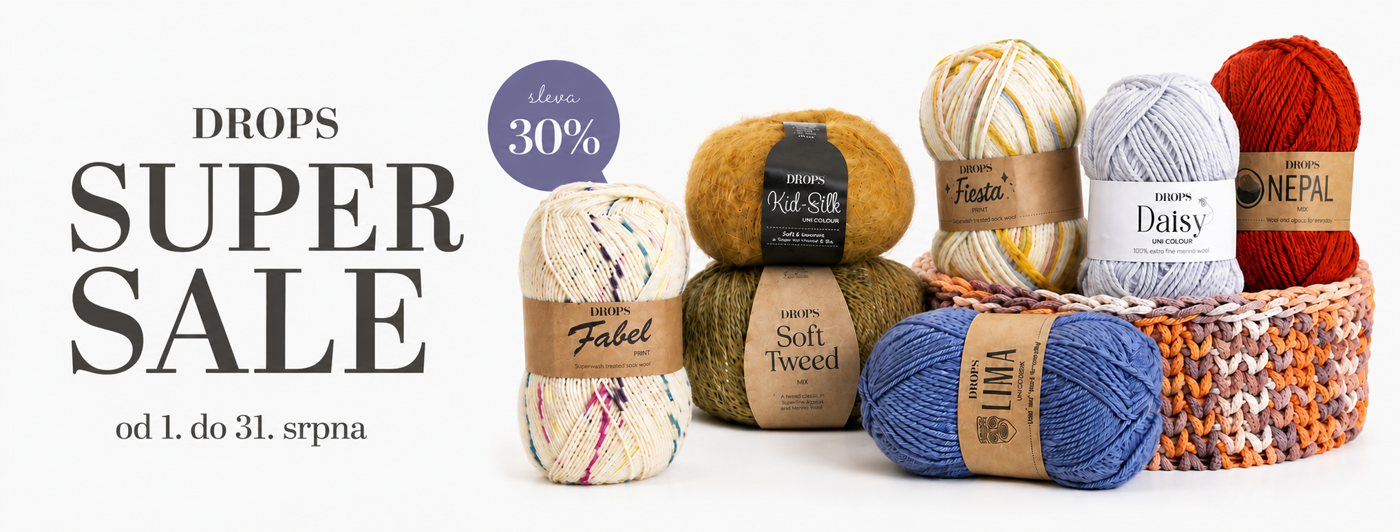 DROPS Supersale Kid-Silk, Soft tweed, Nepal, Lima, Fabel, Fiesta, Daisy