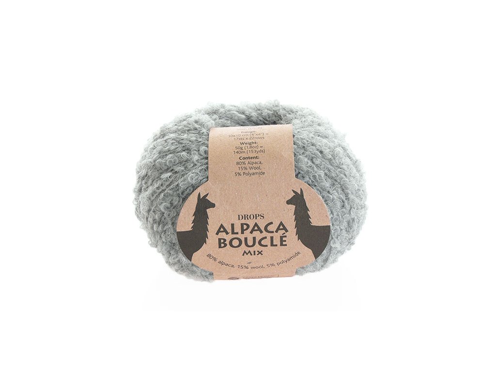 Příze DROPS Alpaca Bouclé mix 5110 - světle šedá