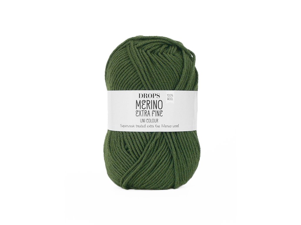 Příze DROPS Merino Extra Fine uni color 52 - zelená listová