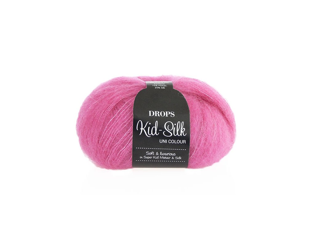 Příze DROPS Kid-Silk uni colour 13 - pink