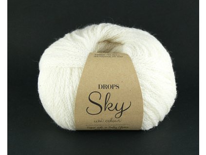 Příze Drops Sky Uni 01 - kouřově bílá