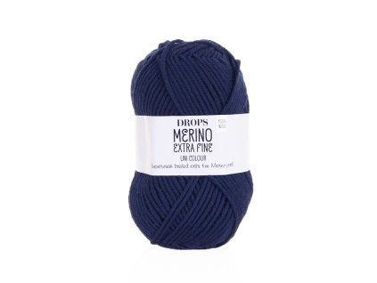 Příze DROPS Merino Extra Fine uni color 27 - tmavá modrá