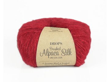 Příze DROPS Brushed Alpaca Silk 07 - červená