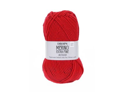 Příze DROPS Merino Extra Fine uni color 11 - červená