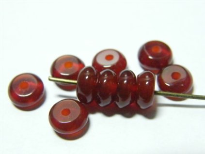 Karneol, disk tmavý 4x8mm