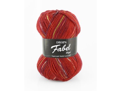 Příze DROPS Fabel Print 159 - červená chili