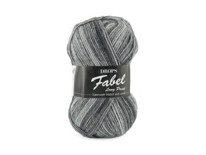 Příze DROPS Fabel Long Print 602 - stříbrná liška