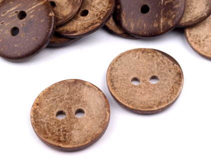 Knoflík kokosový 60" (38,1 mm) oboustranný - přírodní, 110396