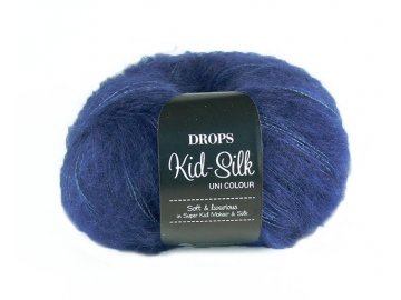 Příze DROPS Kid-Silk uni colour 28 - námořnická modrá