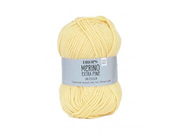 Příze DROPS Merino Extra Fine uni color 24 - světlá žlutá