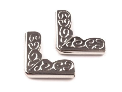 Kovový rožek 16x16 mm 060860 Ornament - nikl