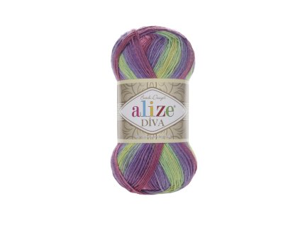 Příze Diva Batik 3241 - odstíny fialové, růžové a zelené