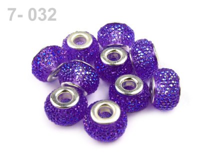 Plastové broušené korálky s velkým průvlekem 9x14 mm 200624 - 7-023 modrá chrpová