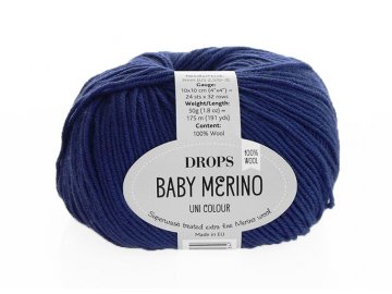 Příze DROPS Baby merino uni color 30 - tmavá modrá