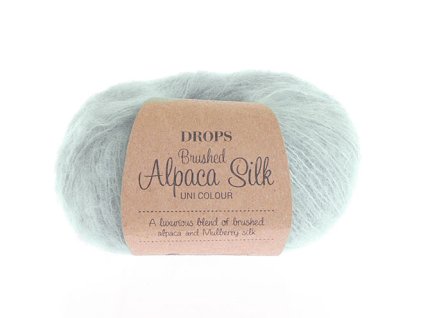 Příze DROPS Brushed Alpaca Silk 14 - světlá šedozelená