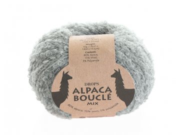 Příze DROPS Alpaca Bouclé mix 5110 - světle šedá