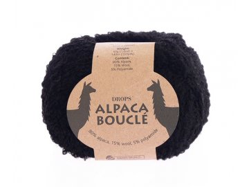 Příze DROPS Alpaca Bouclé uni colour 8903 - černá