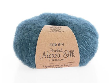 Příze DROPS Brushed Alpaca Silk 25 - ocelově modrá