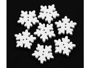 snowflake button white