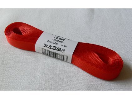 Stuha taftová 9 mm, červená - 643