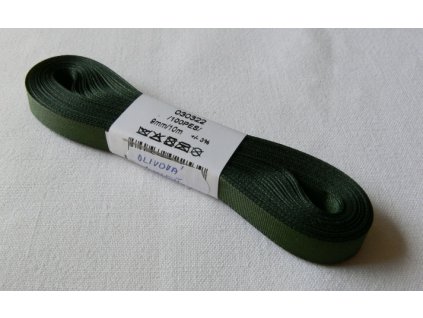 Stuha taftová 9 mm, olivová - 322