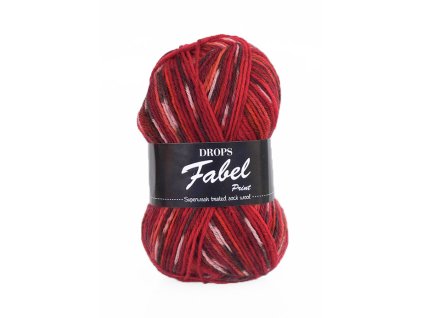 Příze DROPS Fabel Print 672 - tmavě červená/bordó