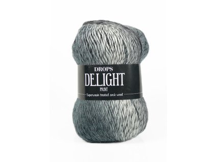 Příze DROPS Delight print 01 - šedá/černá
