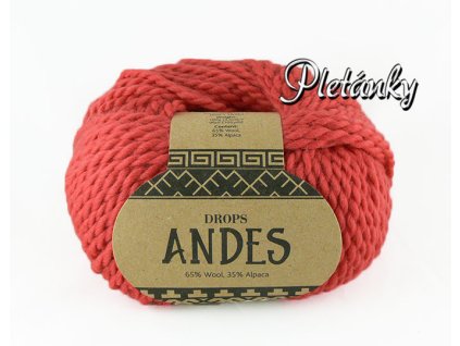 Příze Drops Andes uni colour 3740 - korálová