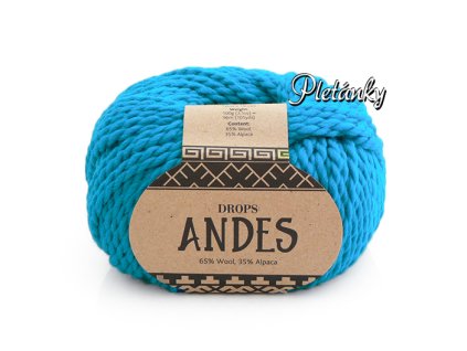Příze Drops Andes uni colour 6420 - tyrkysová