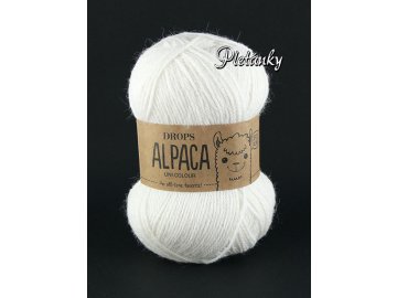 Příze DROPS Alpaca uni colour 1101 - bílá