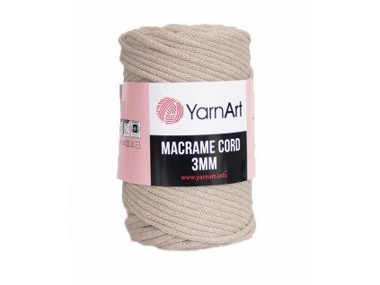 Příze Macrame Cord 753, 3 mm - světlá béžová