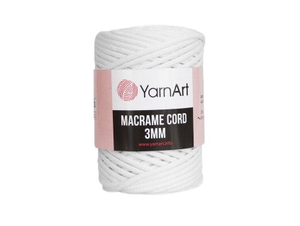 Příze Macrame Cord 751, 3 mm - bílá