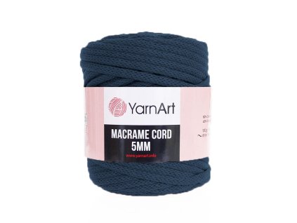 Příze Macrame Cord 784, 5 mm - tmavá modrá