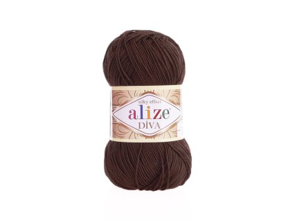 Příze Alize Diva 153 - tmavohnědá