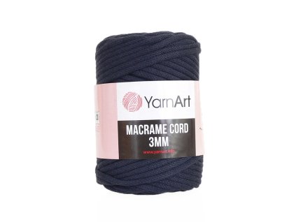 Příze Macrame Cord 784, 3 mm - tmavá  modrá