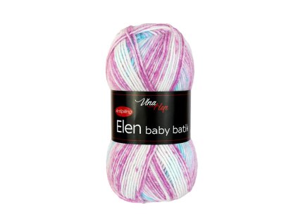 Příze Elen baby batik 5113 - bílá, odstíny růžové