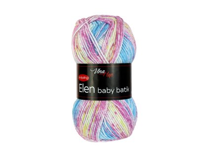 Příze Elen baby batik 5118 -  růžová, modrá, bílá, žlutá