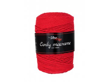 Cordy macrame 2,5 mm 8009 červená