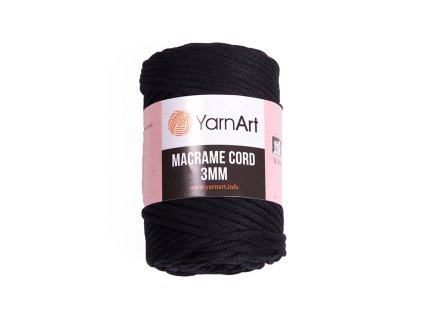Příze Macrame Cord 750, 3 mm - černá