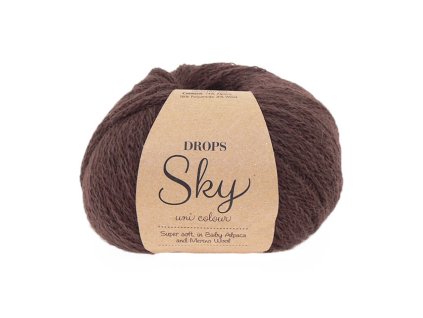 Příze Drops Sky uni colour 21 - horká čokoláda