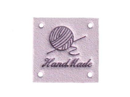 Cedulka hand made koženková barvy lila