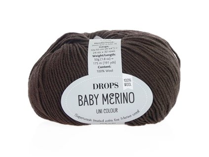 Příze DROPS Baby merino uni color 18 - hnědá