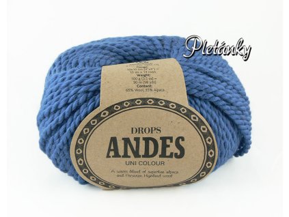 Příze Drops Andes uni colour 6295 - džínová modrá
