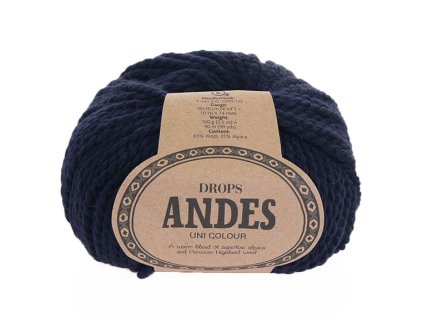 Příze Drops Andes uni colour 6990 - tmavá modrá