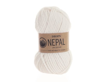 Příze DROPS Nepal uni colour 1101 - bílá