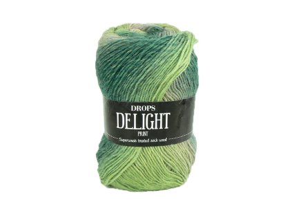 Příze DROPS Delight print 08 - zelená/béžová