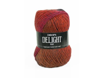 Příze DROPS Delight print 13 - červená/oranžová/šedá