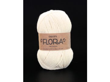 Příze DROPS Flora uni colour 01 - smetanová