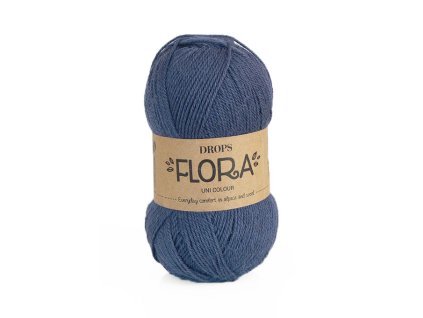 Příze DROPS Flora uni colour 10 - tmavá modrá