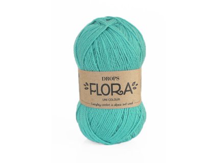 Příze DROPS Flora uni colour 12 - tyrkysová